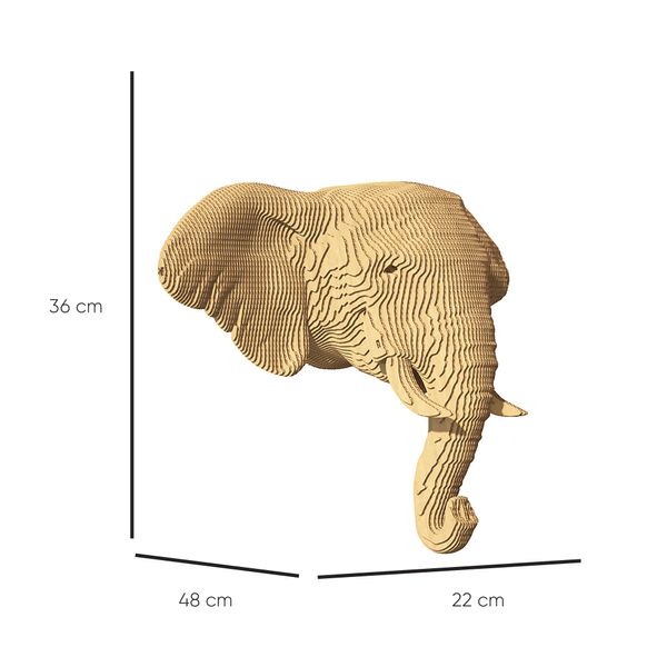 3D пазл Cartonic СЛОН - Картонний настінний 3Д пазл(CWELEP) фото