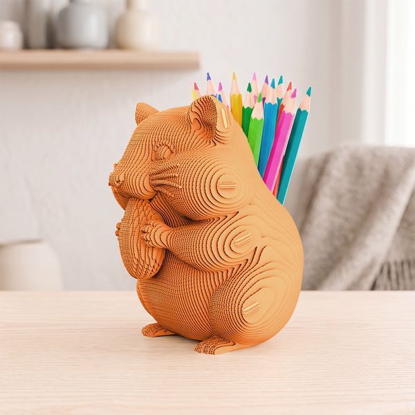 3D пазл Cartonic ХОМ'ЯК-ОРГАНАЙЗЕР (HAMSTER PEN HOLDER) - Картонний 3D-пазл(CARTHAMSTER) фото