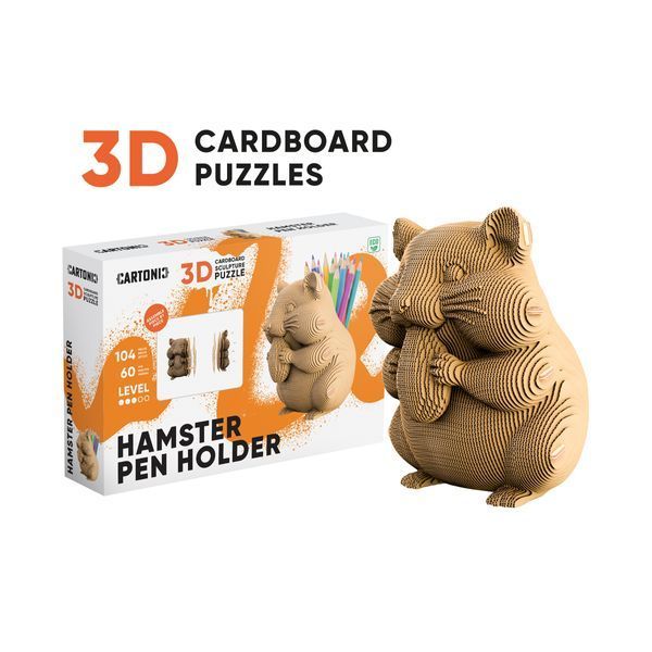 3D пазл Cartonic ХОМ'ЯК-ОРГАНАЙЗЕР (HAMSTER PEN HOLDER) - Картонний 3D-пазл(CARTHAMSTER) фото